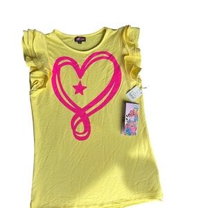 Nickelodeon Yellow and Pink Short Sleeve Tee with Heart Design jojo